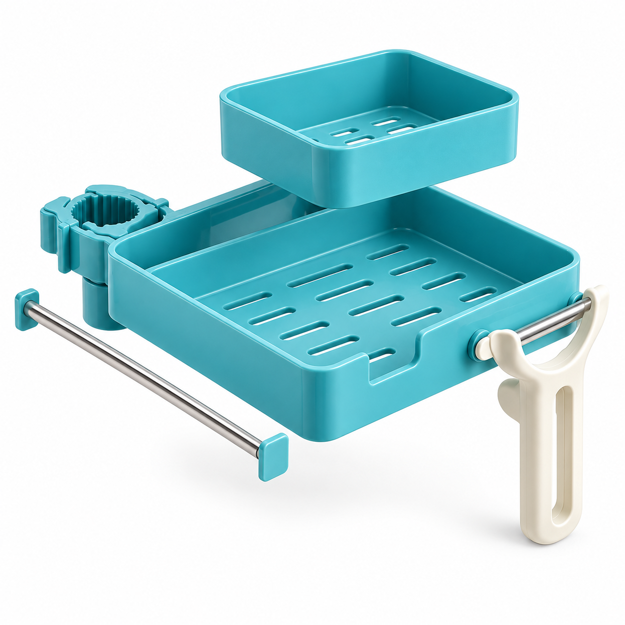 Навесной органайзер Shower Rack 3в1 19х10х8,5 см Бирюзовый (926041)