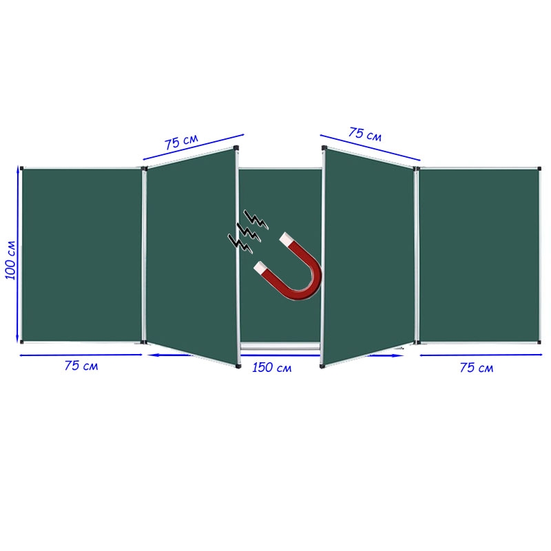 Доска магнитно-меловая 7 поверхностей 300x100 см (tf1243) - фото 2