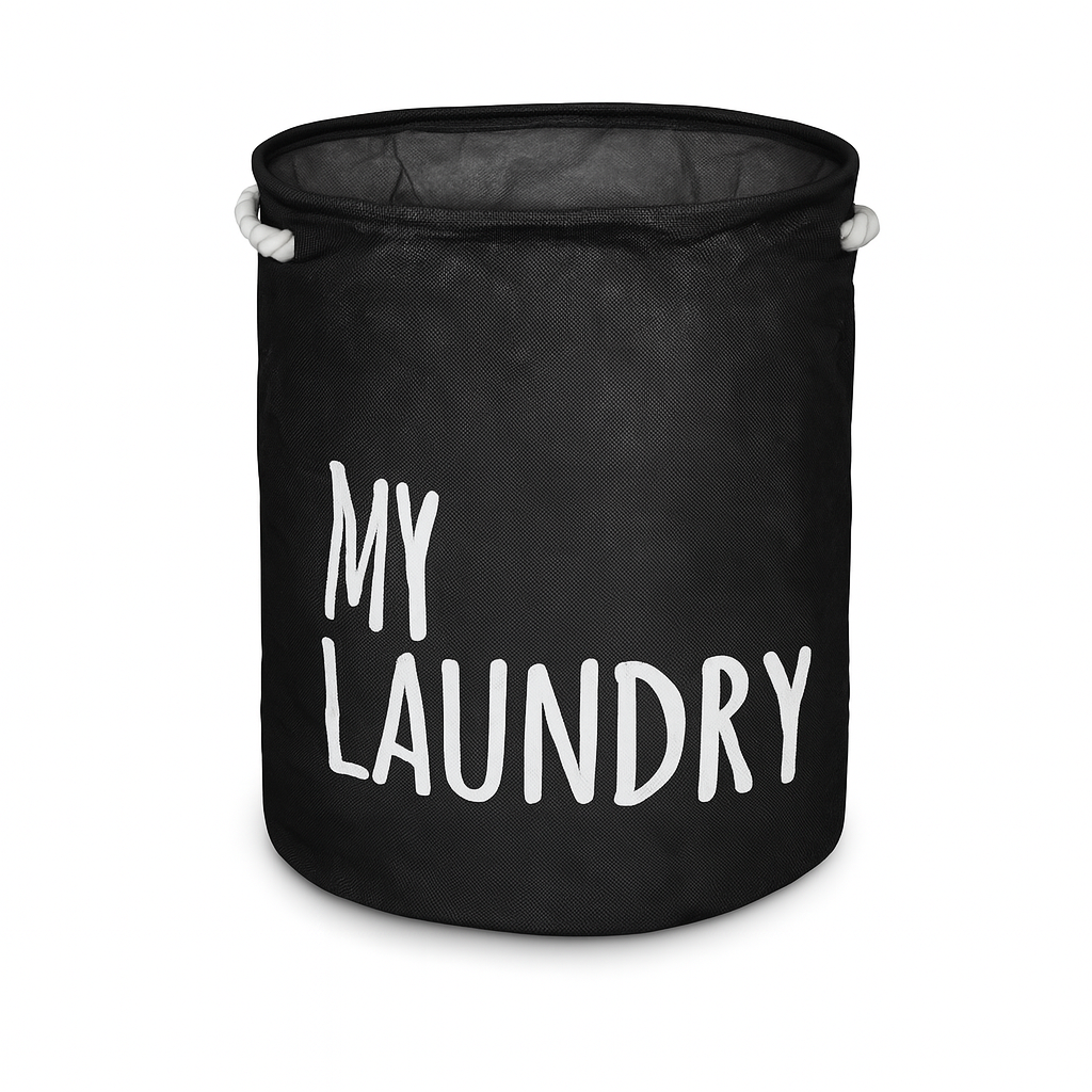 Корзина для дома Stenson Linen складная с ручками 35х45 см Черный (633058)