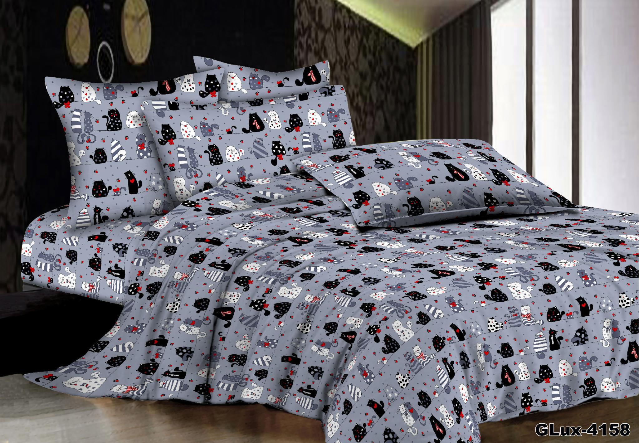 Комплект постельного белья Котики и сердечки двуспальный 200х220 см (G-4158/2.0) Комплект постельного белья Котики и сердечки двуспальный 200х220 см (G-4158/2.0)