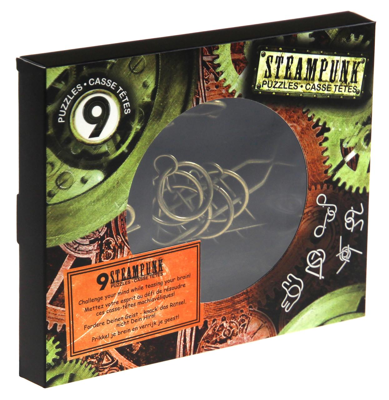 Набір металевих головоломок 9 Steampunk Puzzles Brown set Eureka