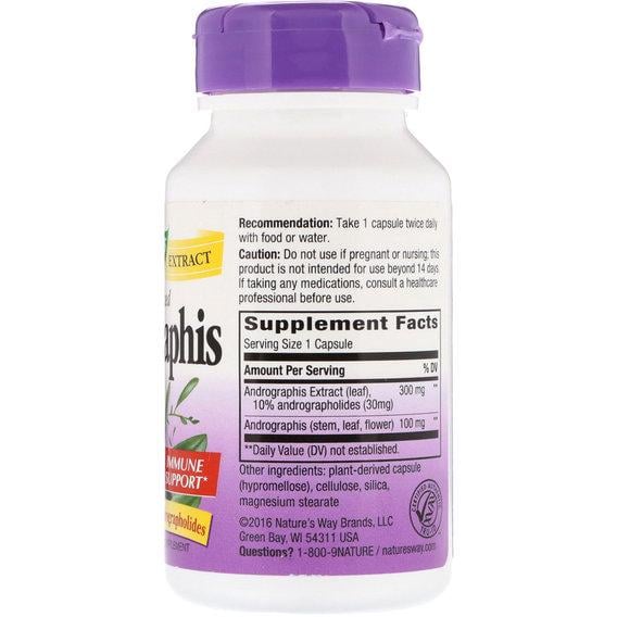 Натуральная добавка для иммунитета Nature's Way Andrographis Standardized 60 Veg капс. (000002527) - фото 2 Натуральная добавка для иммунитета Nature's Way Andrographis Standardized 60 Veg капс. (000002527) - фото 2