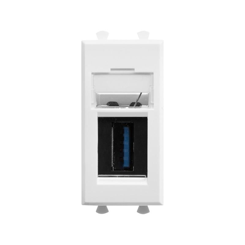 Розетка ДКС Avanti USB 2,1А 5В Hiperline 1 модуль Белый (4400301)