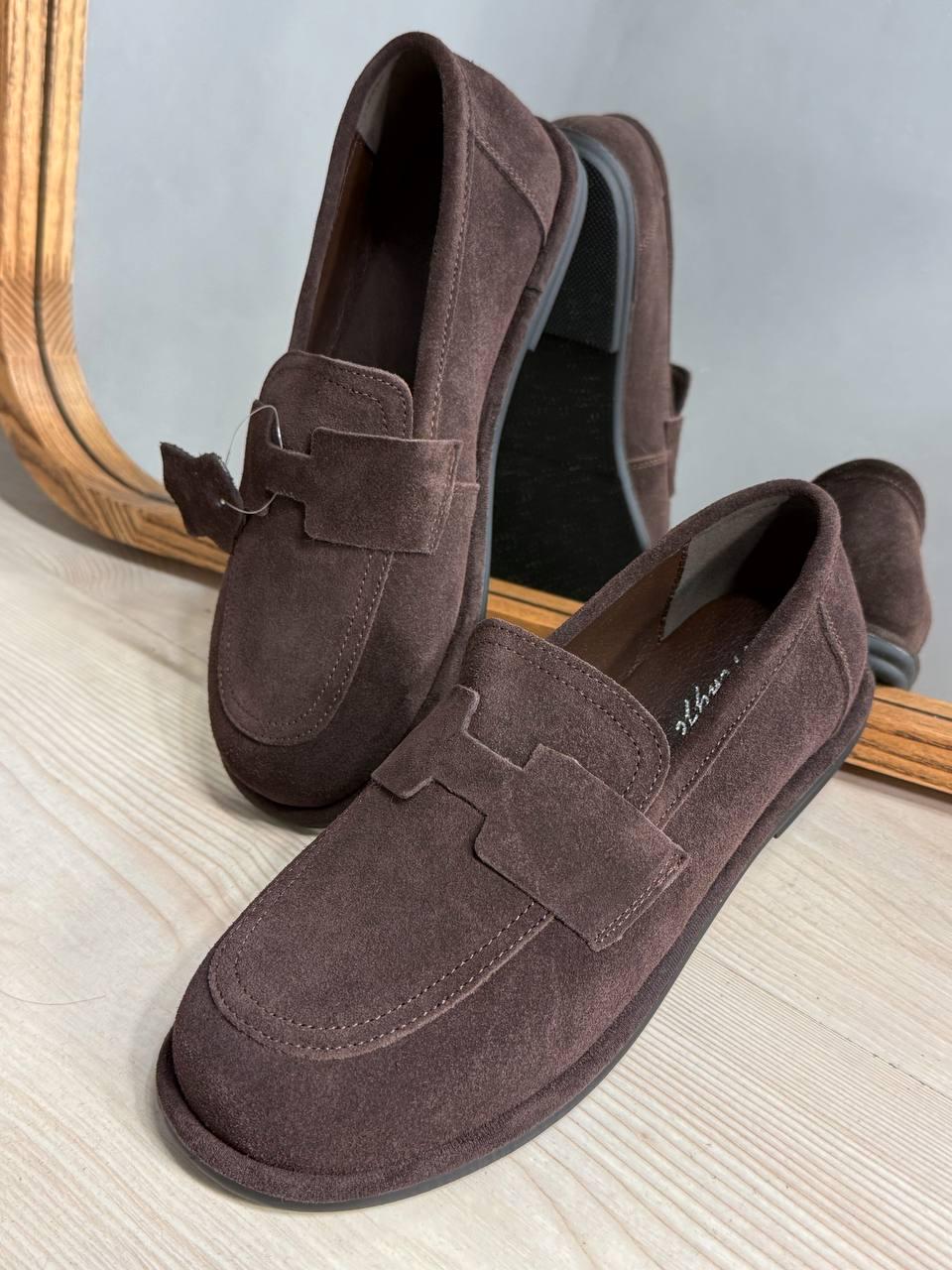 Туфлі жіночі Hengji 560-4 замшеві р. 41 25,5 см Шоколад