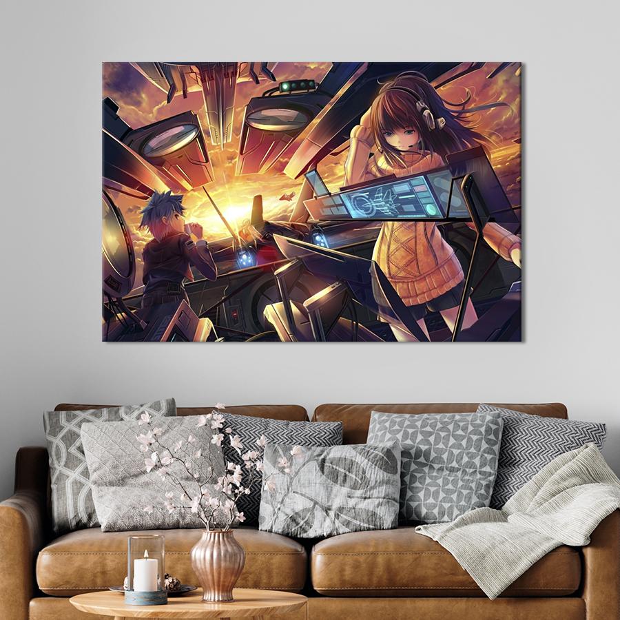 Картина на холсте Космическое аниме 122x81 см (1421-1)