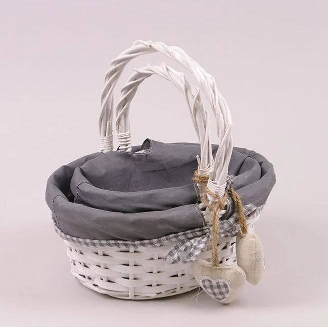 Комплект корзин с тканью Flora 2 шт. Белый (50080)