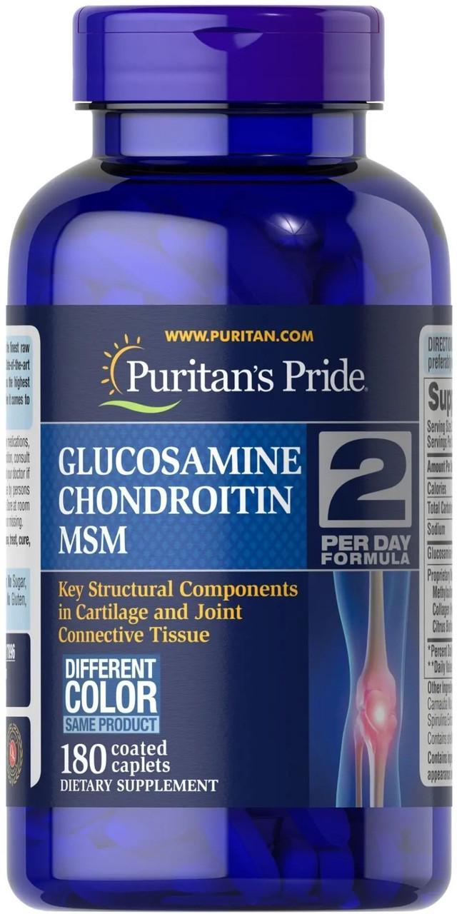Глюкозамін хондроїтин МСМ Puritan's Pride Triple Strength Glucosamine Chondroitin MSM 180 капс.