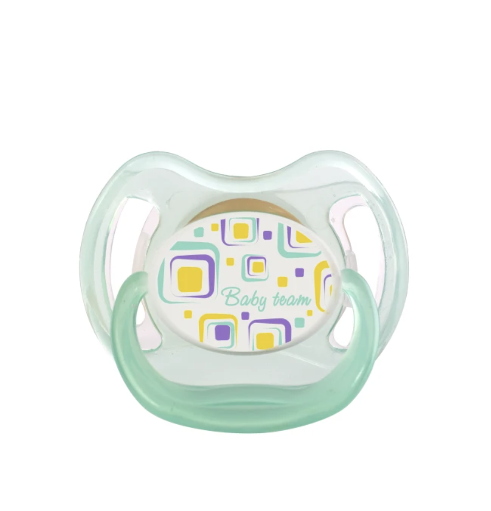 Пустышка латексная классическая Baby team, 6+ Мятный (3222) - фото 2 Пустышка латексная классическая Baby team, 6+ Мятный (3222) - фото 2
