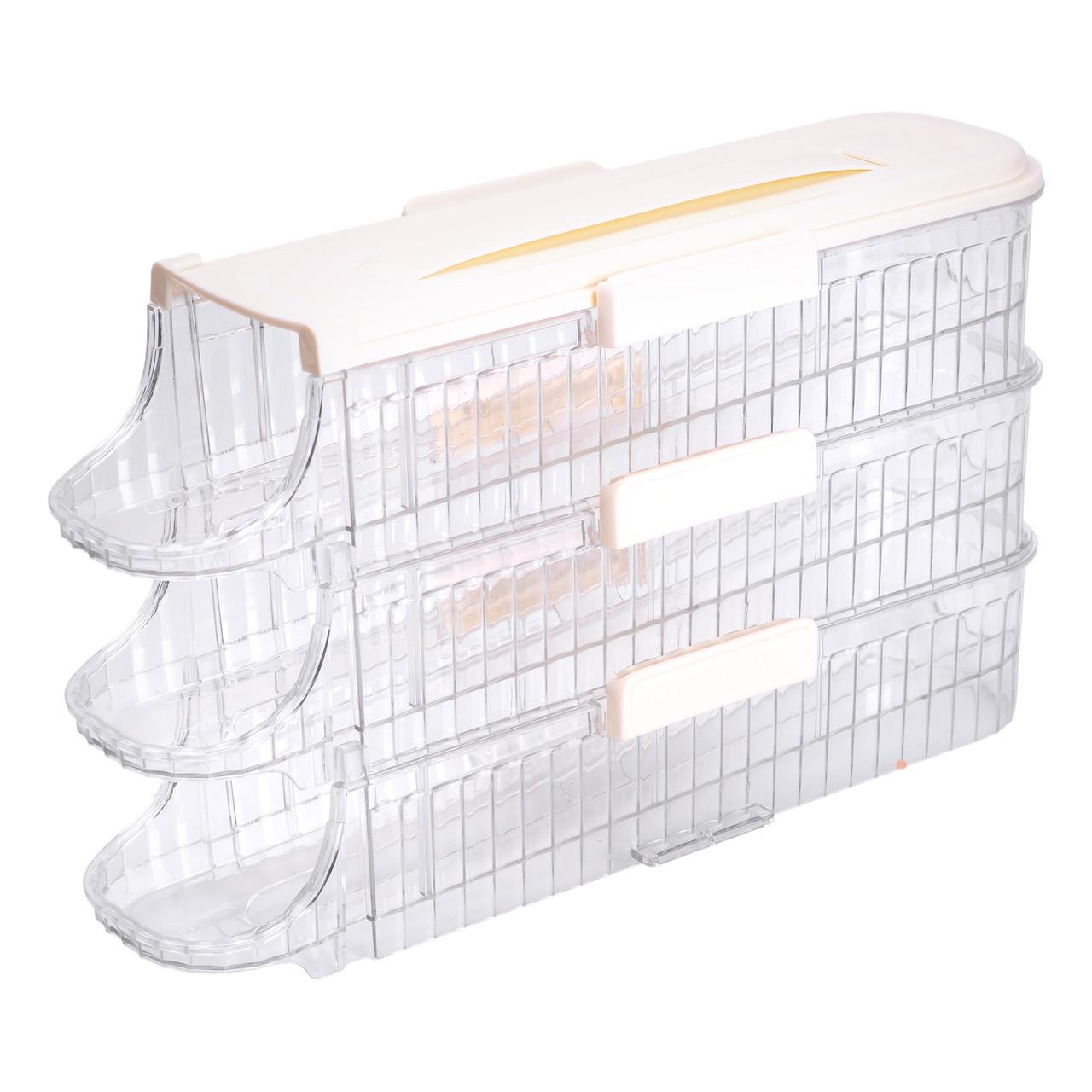 Лоток для яиц в холодильник HP-27-15 на 3 яруса 32х10х18,5 см Бежевый (A-034188)