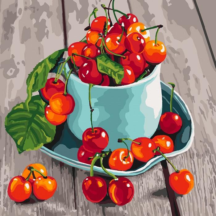 Картина по номерам Ідейка Черешневые вкусности 40х40 см (KHO5552)