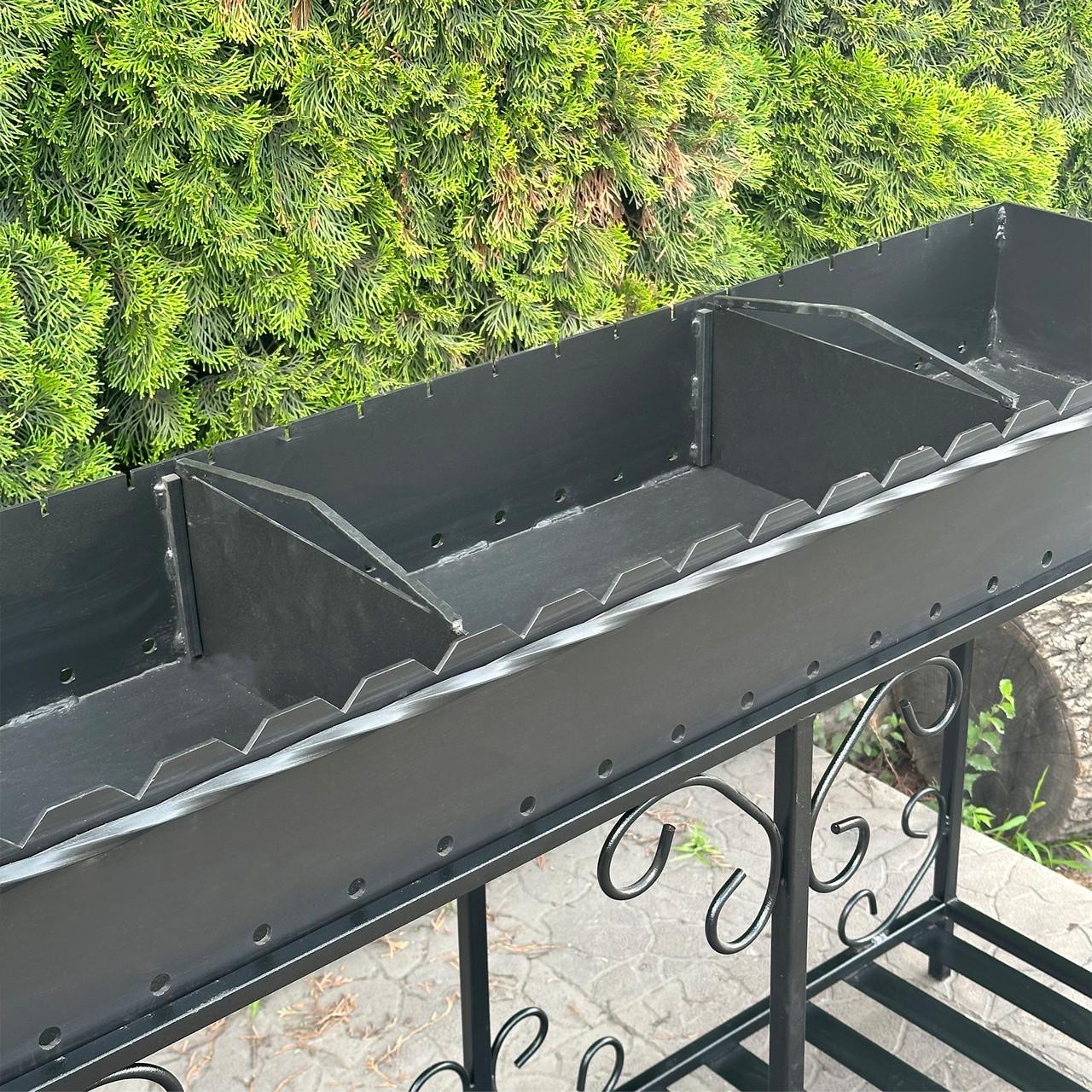 Мангал Metalzavod Гефест на 20 шампурів 4 мм на дровниці 143х39,5х97,2 см (MD20-4) - фото 5 Мангал Metalzavod Гефест на 20 шампурів 4 мм на дровниці 143х39,5х97,2 см (MD20-4) - фото 5