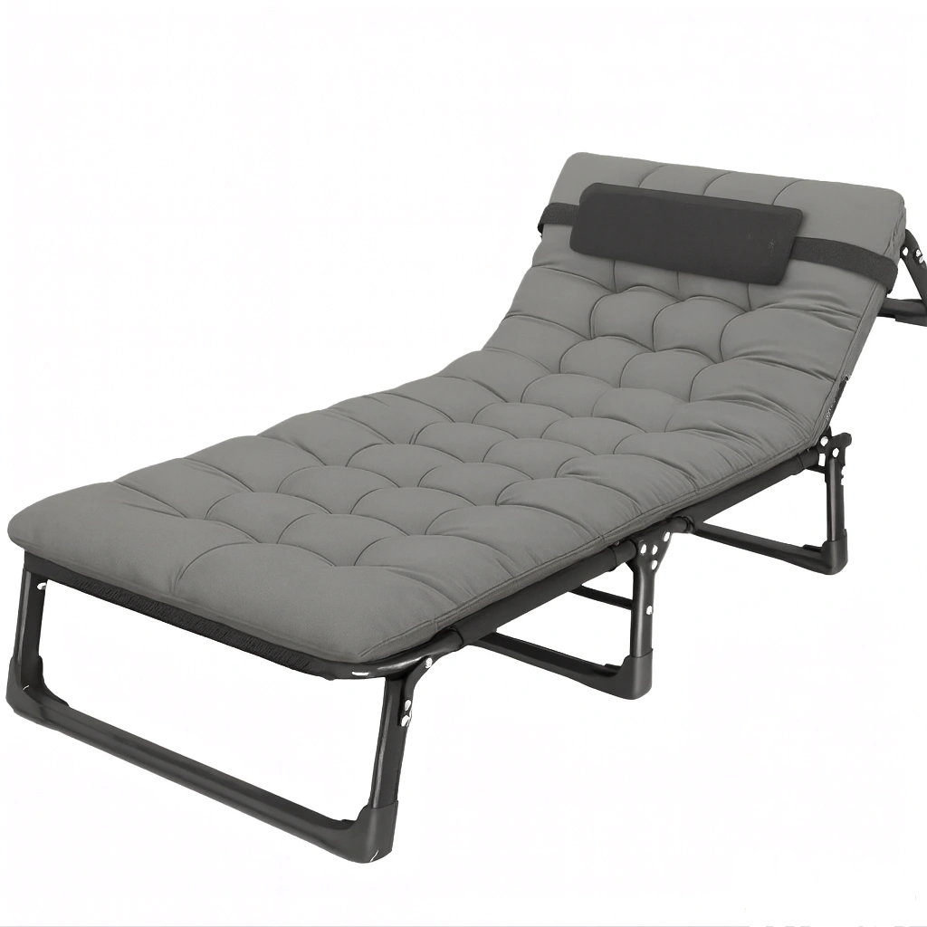 Кровать-раскладушка LEOBRO 193х68х30 см до 150 кг с матрасом и подушкой Темно-серый