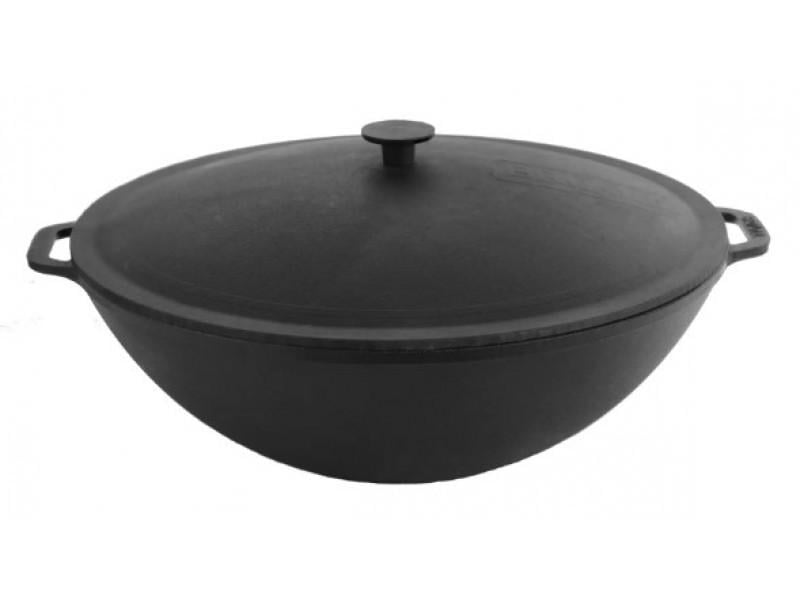 Сковорода Brizoll WOK чугунная с крышкой 8 л (W36-1)