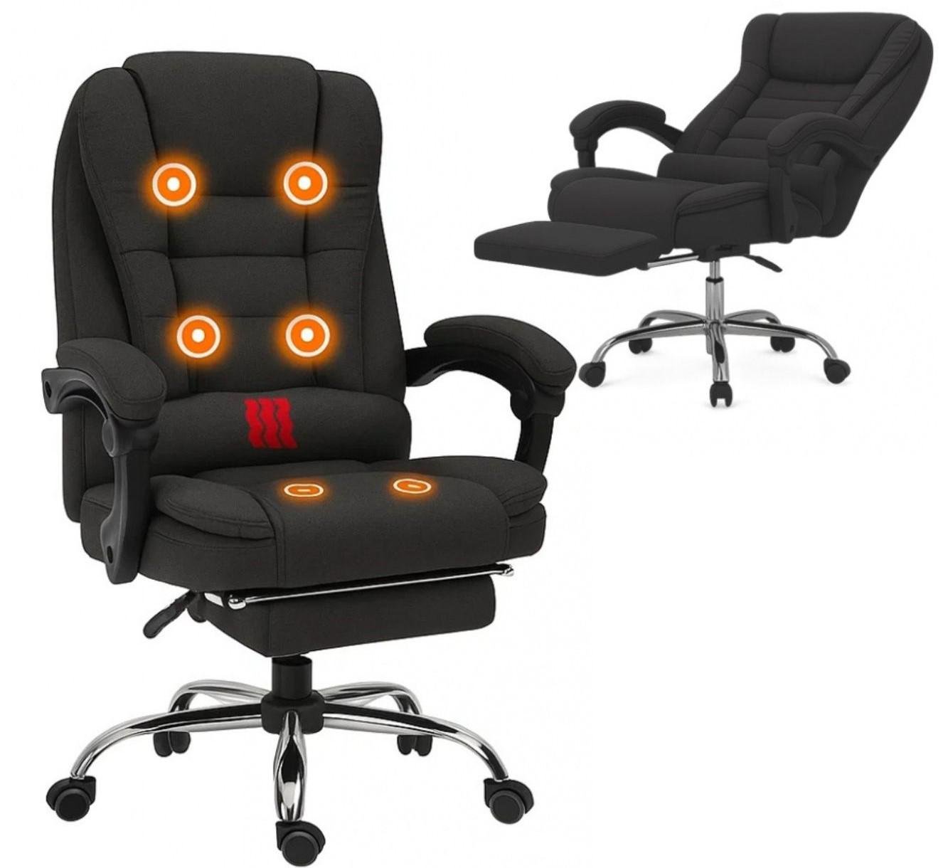 Офисное кресло с массажной подушкой и подставкой для ног BOSS KO22 Premium из ткани до 130 кг. Черный (17398) - фото 4 Офисное кресло с массажной подушкой и подставкой для ног BOSS KO22 Premium из ткани до 130 кг. Черный (17398) - фото 4