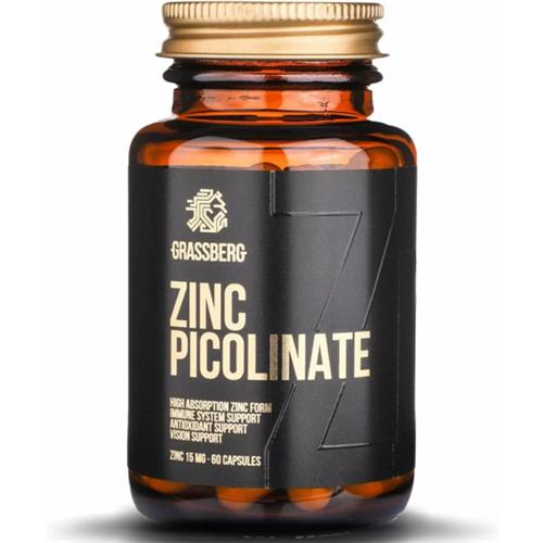 Микроэлемент Цинк Grassberg Zinc Picolinate 15 мг 60 Caps