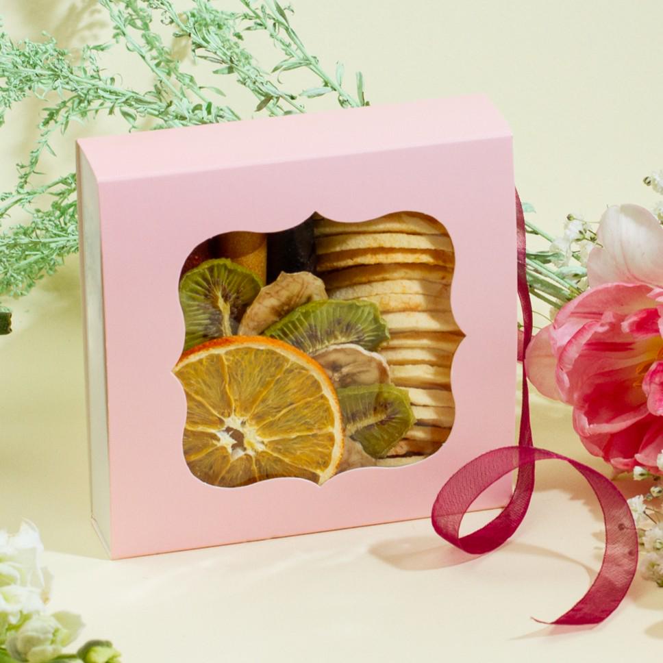 Набір пастили подарунковий Асорті снеків та фріпсів 100 г Рожевий (FS-05028/6)