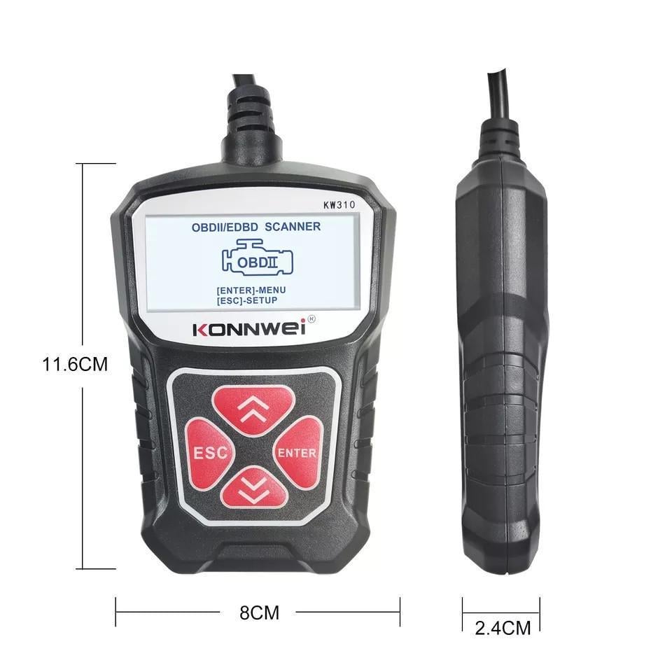 Автосканер диагностический Konnwei KW310 CAN OBDII + EOBD Code Reader - фото 2