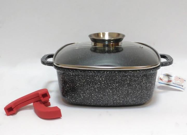 Кастрюля Bohmann BH-2428 MRB квадратная с мраморным покрытием 28 см 5,5 л (16192)