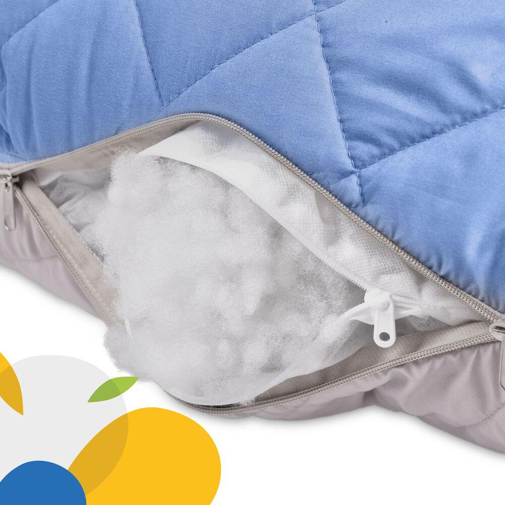 Набір подушок стьобаних IDEIA U-shape з наволочкою на блискавці антиалергенні 140х75х20 см 2 шт. Джинсовий/Сіро-білий (25875) - фото 6