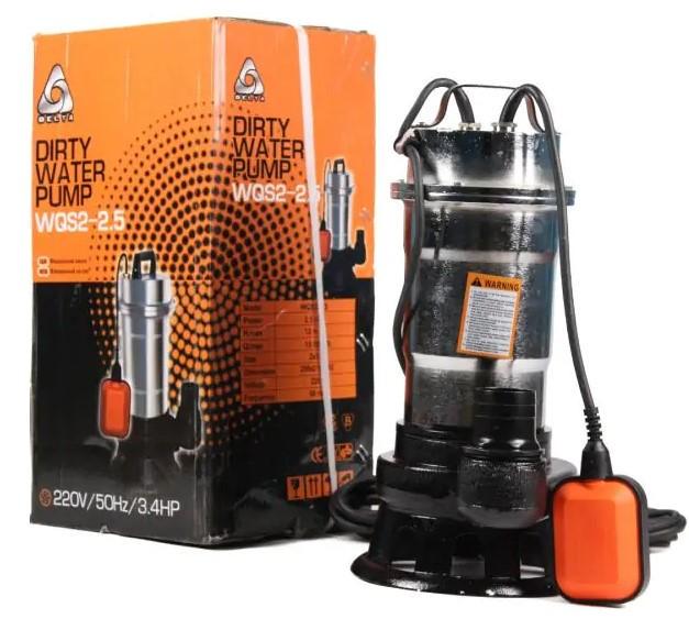 Насос фекальный Delta WQS 2-2,5 хромированный чугун/нержавеющая сталь для грязной воды/фекалий/сливных ям с поплавком шланг 10 м (30467234) - фото 2