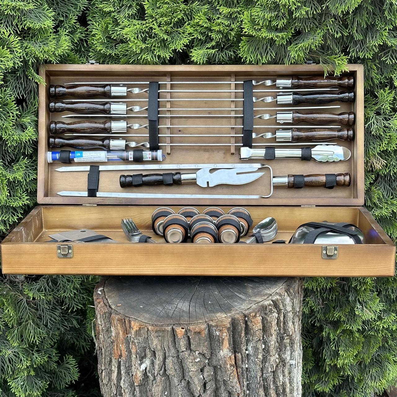 Набор подарочный для барбекю Mzavod Магнат Коричневый (27728687) - фото 3 Набор подарочный для барбекю Mzavod Магнат Коричневый (27728687) - фото 3