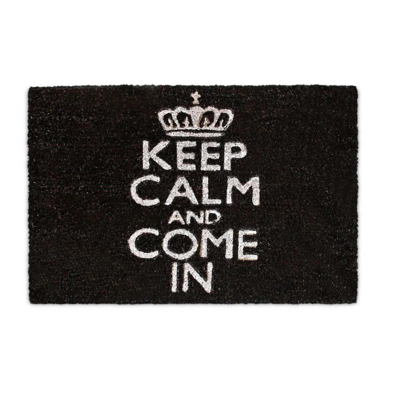 Коврик Relaxdays Keep Calm из кокосового волокна 60x40 см Черный (10017759)