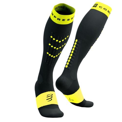 Гольфи компресійні гірськолижні Compressport Alpine Ski Full Socks T3 42-44 см Black/Safe Yellow (599962)
