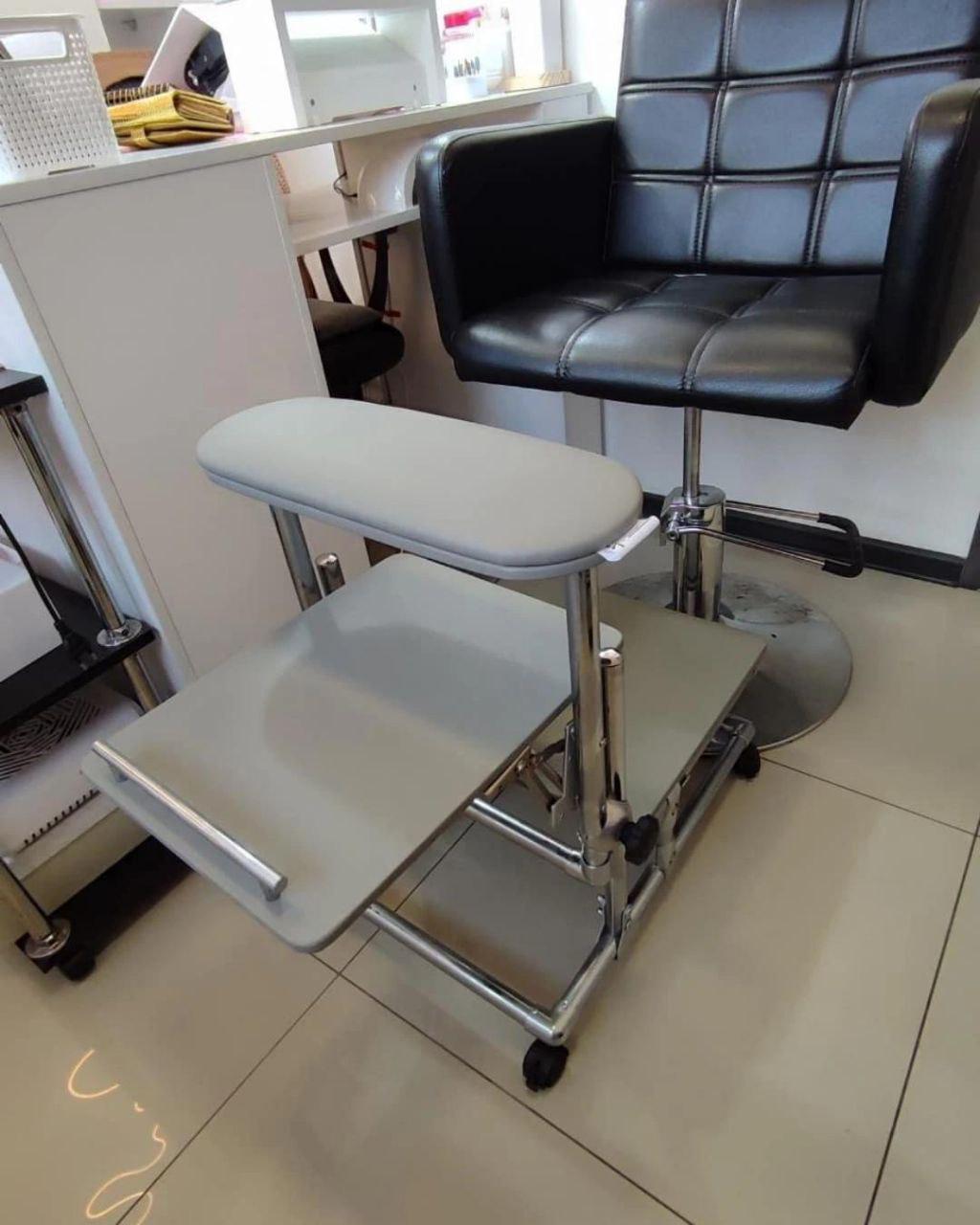 Подставка для педикюра TERTIO 2в1 с полкой Светло-серый - фото 2