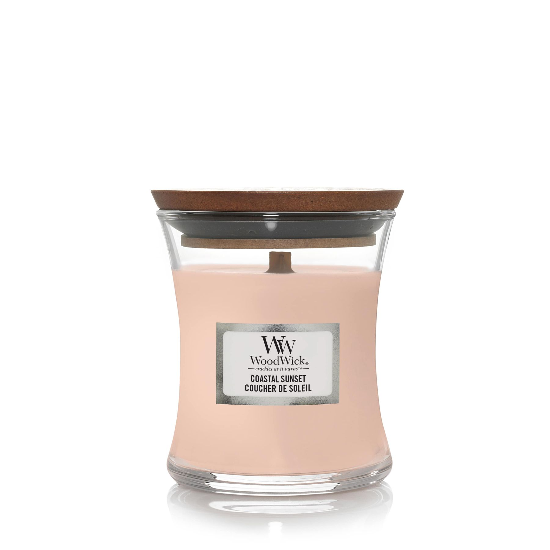 Свеча ароматическая Woodwick Mini Coastal Sunset с ароматом цитрусовых/кокоса/ванили 85 г (1667912188)