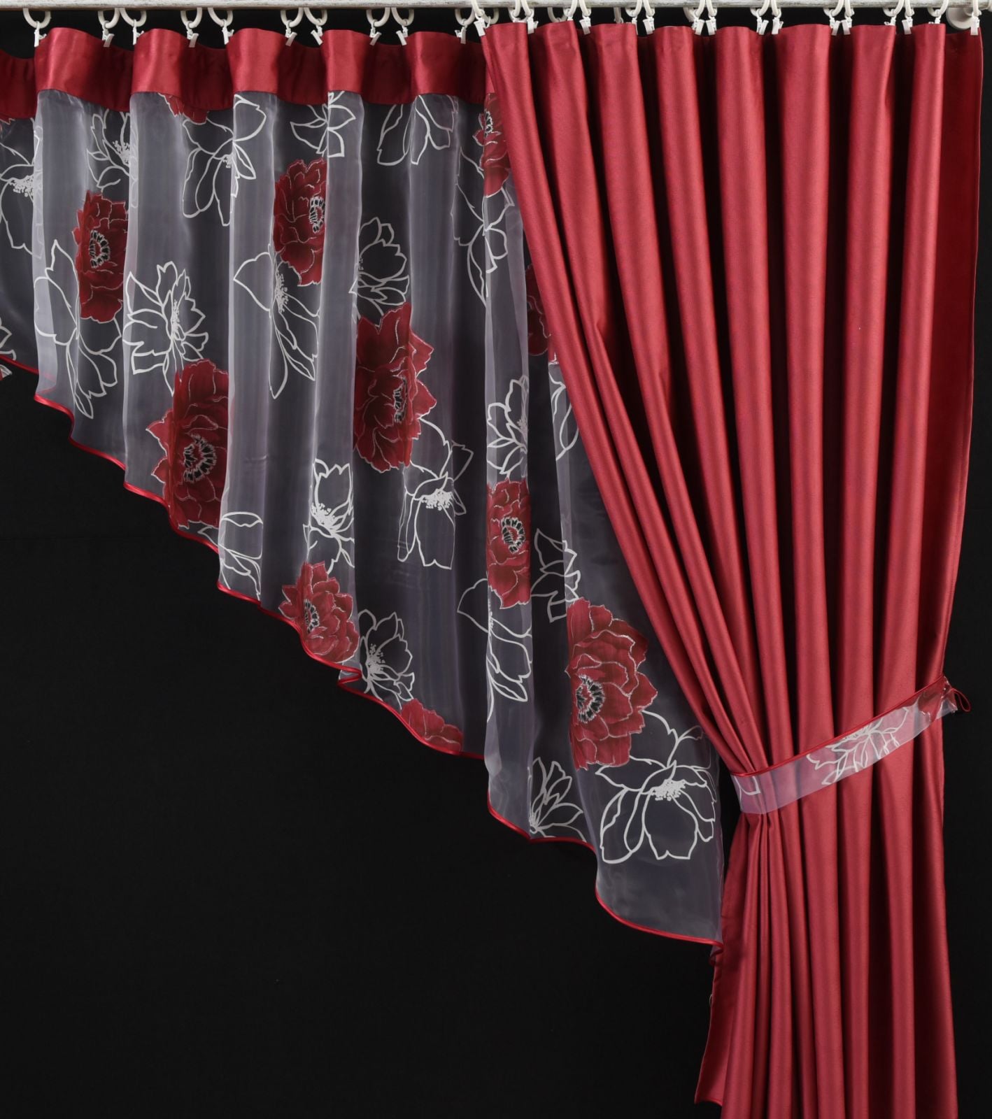 Комплект штор для кухни 250х180 Лори Красный