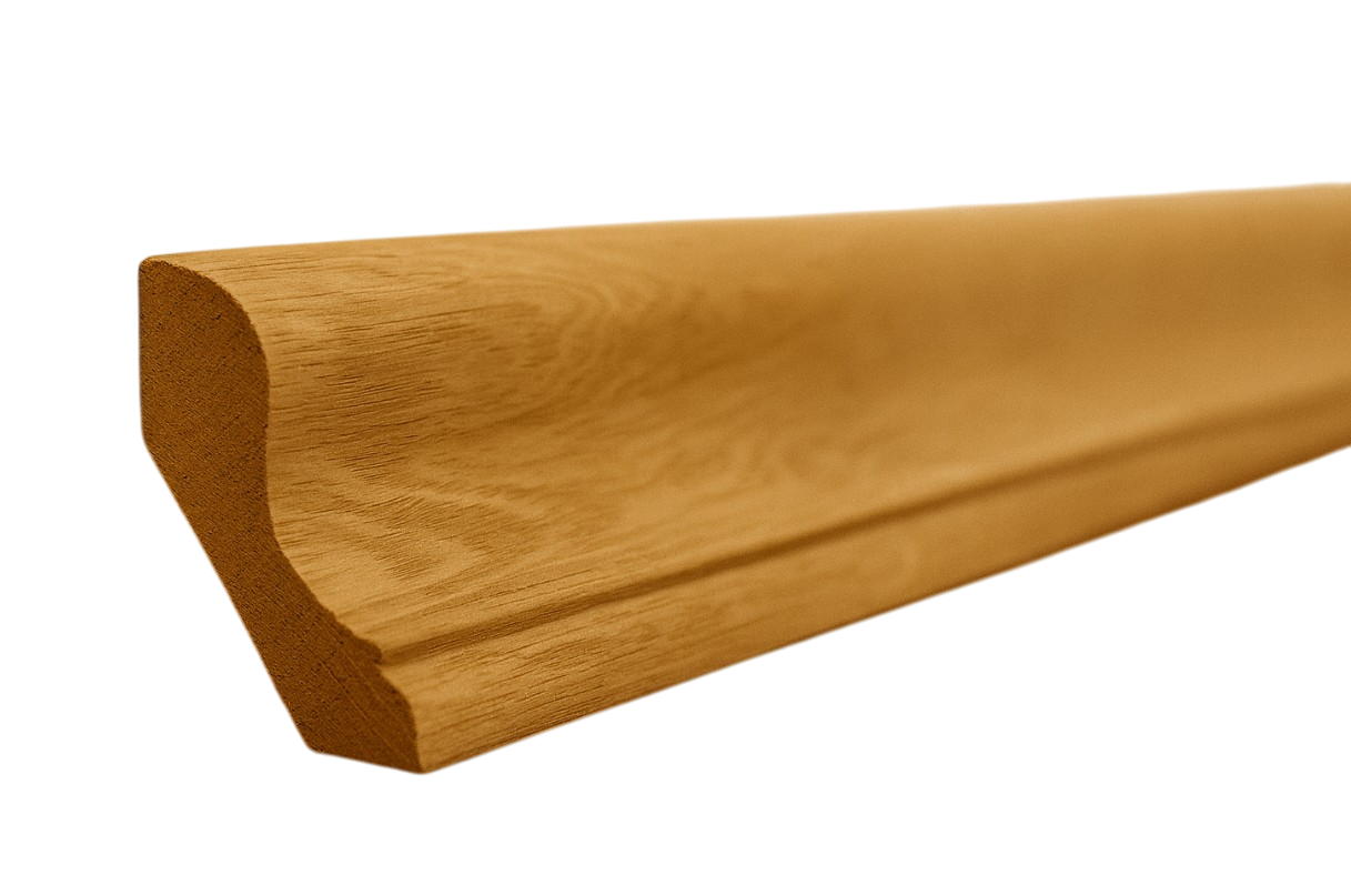 Плинтус деревянный из дуба Неолайн под покраску 30х30 мм (29954432)