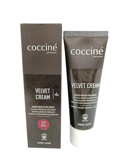 Крем COCCINE Velvet Cream для деликатных видов кожи 75 мл Бордовый №27 (2265196873) - фото 1