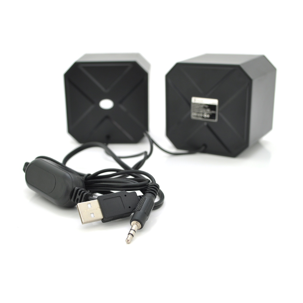 Колонки для ПК Kisonli L-5050 2,0 с подсветкой USB 2x3 Вт 20 Гц-20 КГц 3,5 мм Black (YUT_V3006) - фото 2