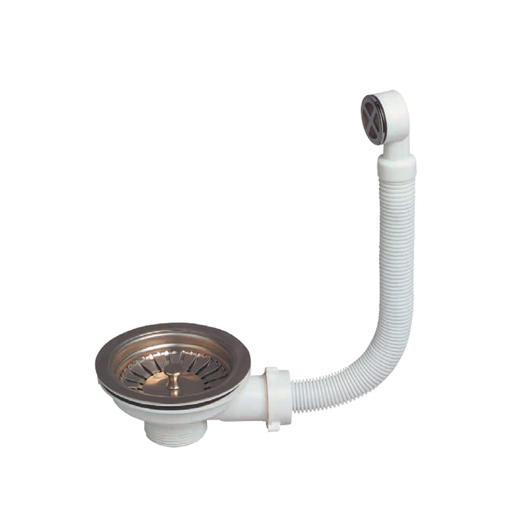 Клапан донний Wirquin для кухонного миття з нержавіючої решіткою та переливом 1 1/2" (9545680)