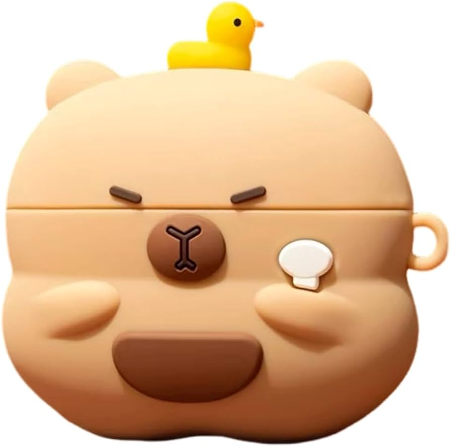 Чехол силиконовый Alitek для наушников Samsung Galaxy Buds 3/3 Pro + карабин Капибара с уткой (3165177256)