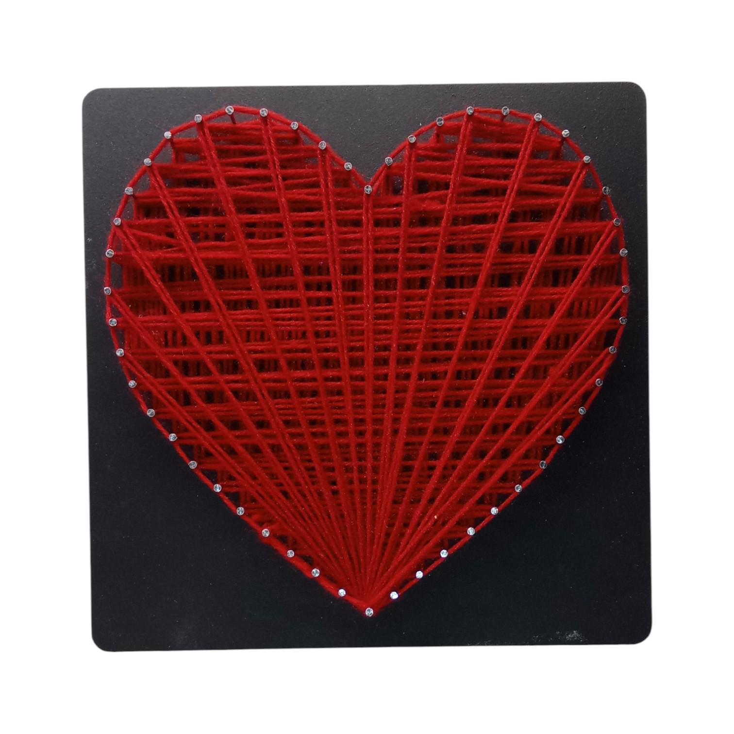 Творчий набір стрінг-арт "Серце" на чорному фоні 200х200 мм (30686765)