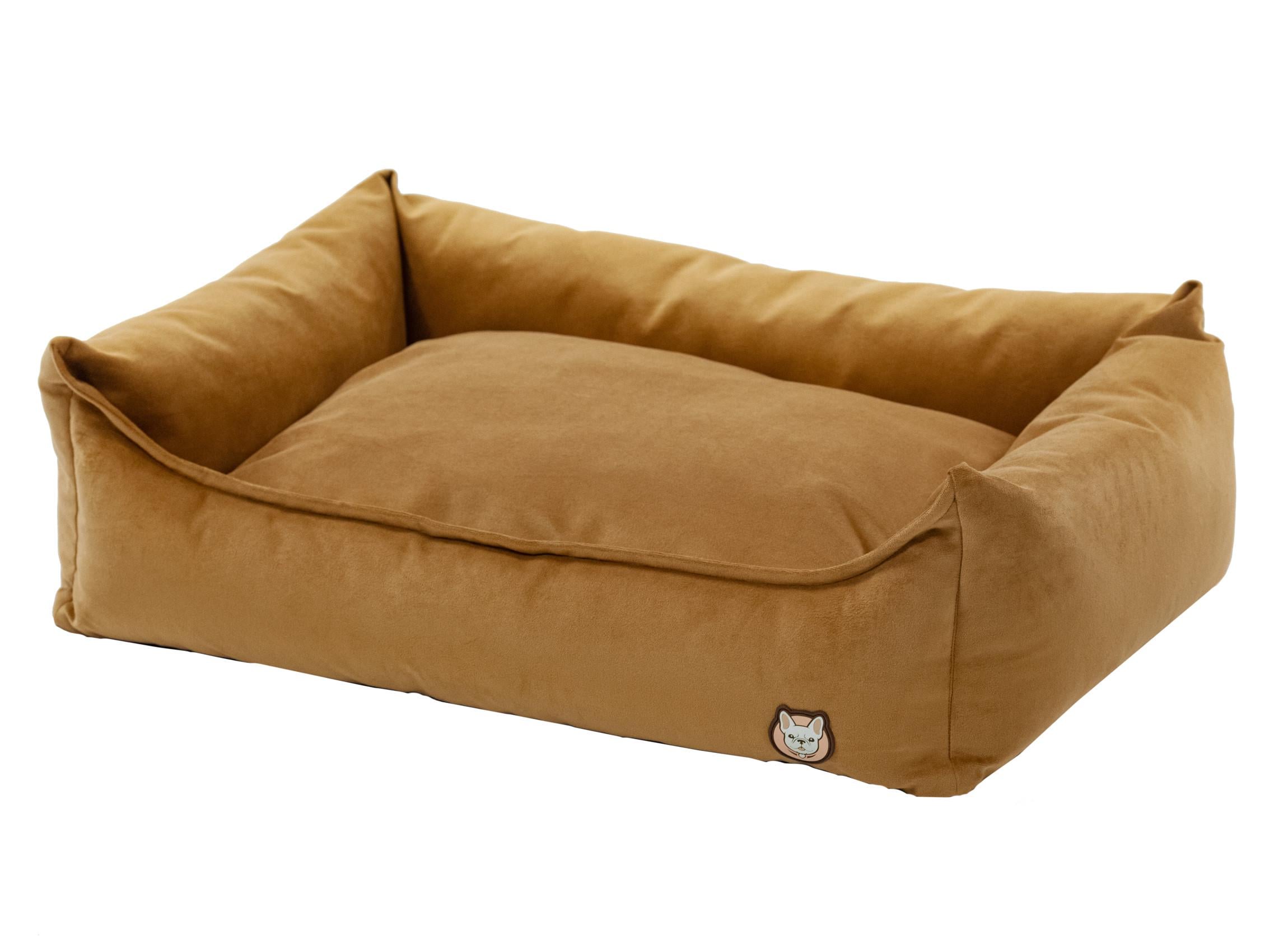 Лежак для собаки eGarden Velvet Lounge велюр 70x50х22 см Світло-коричневий (6008)