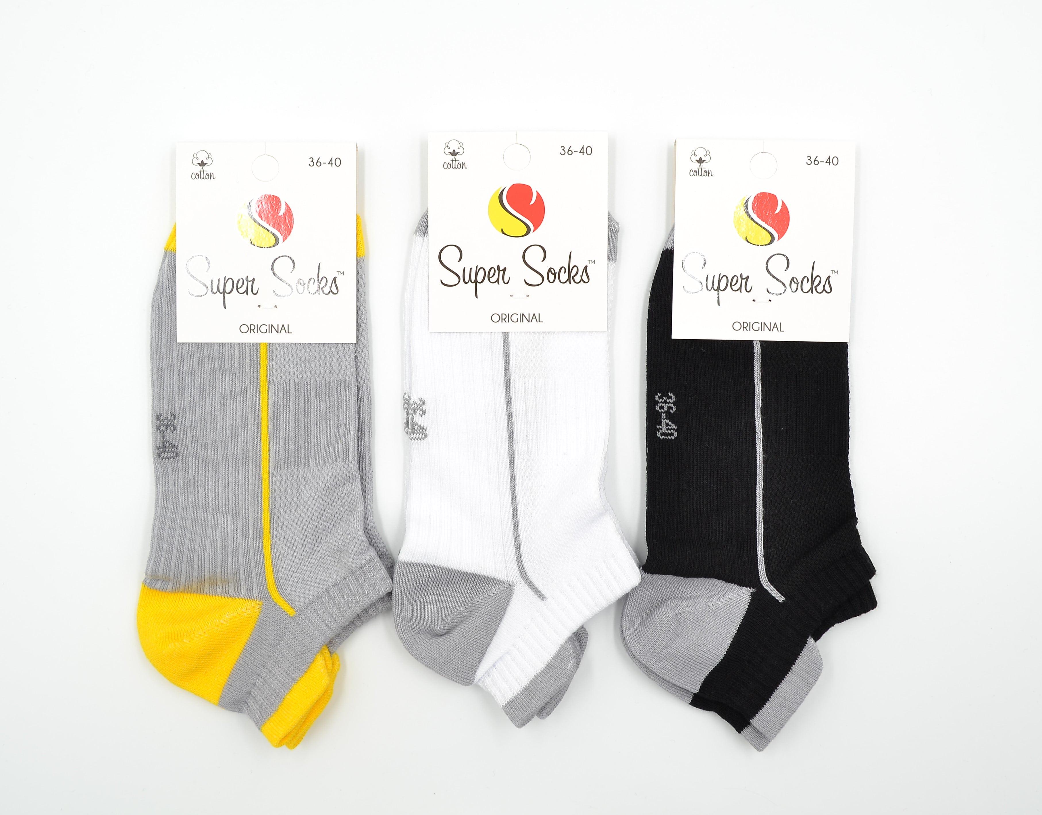 Носки универсальные в сетку Super Socks 017.S054 полоска 3D р. 36-40 Разноцветный