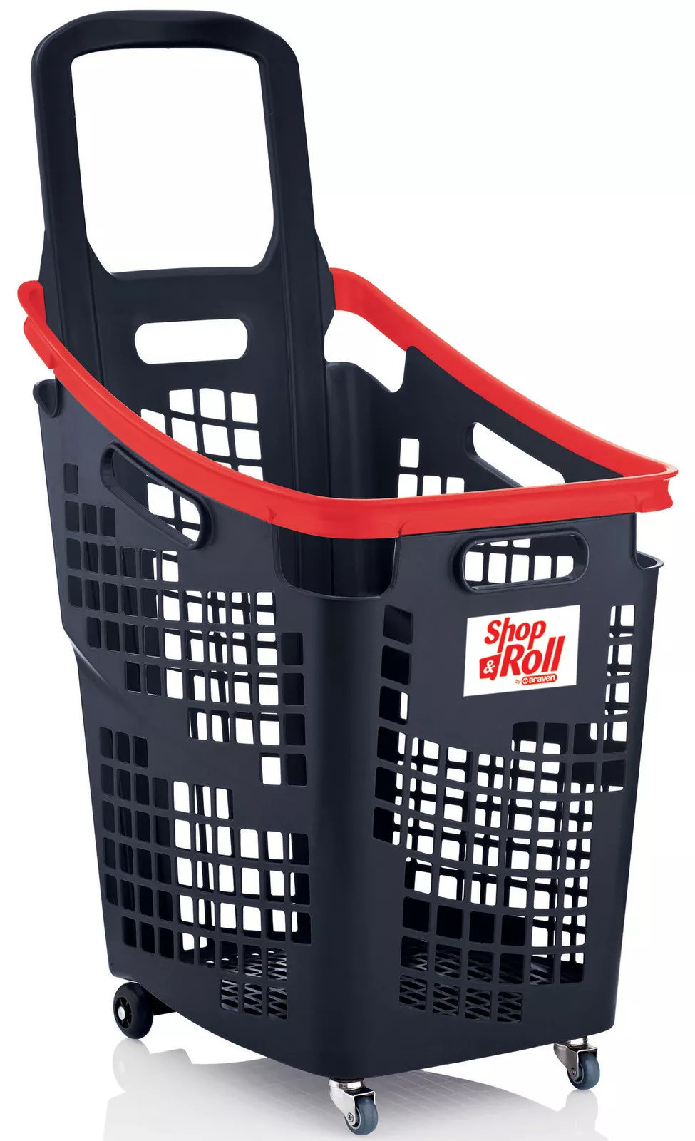 Корзина-тележка для супермаркета на колесах с ручкой SHOP & ROLL 65 л Черный (29433434)