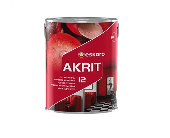 Краска интерьерная для стен и потолка Eskaro Akrit 12 0,95 л Белый В1 (1700658906) Краска интерьерная для стен и потолка Eskaro Akrit 12 0,95 л Белый В1 (1700658906)