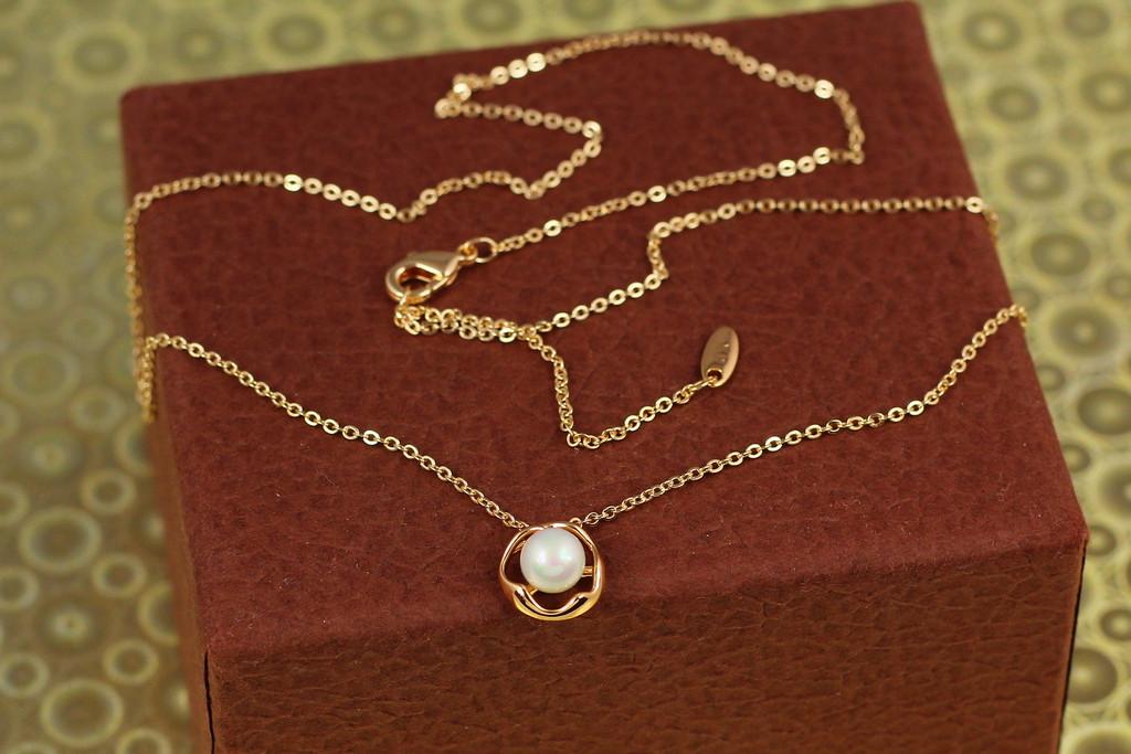 Набор Xuping Jewelry цепь Якорная с кулоном жемчужина 45 см добор 5 см Золотистый (2236110396)