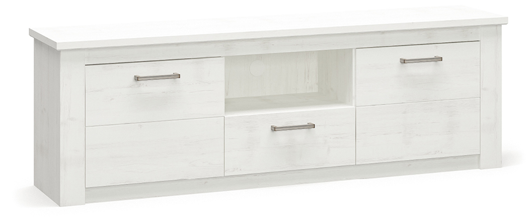 Тумба длинная под телевизор 2 м в гостиную спальню 197х64 см Белый (2Д1Ш)