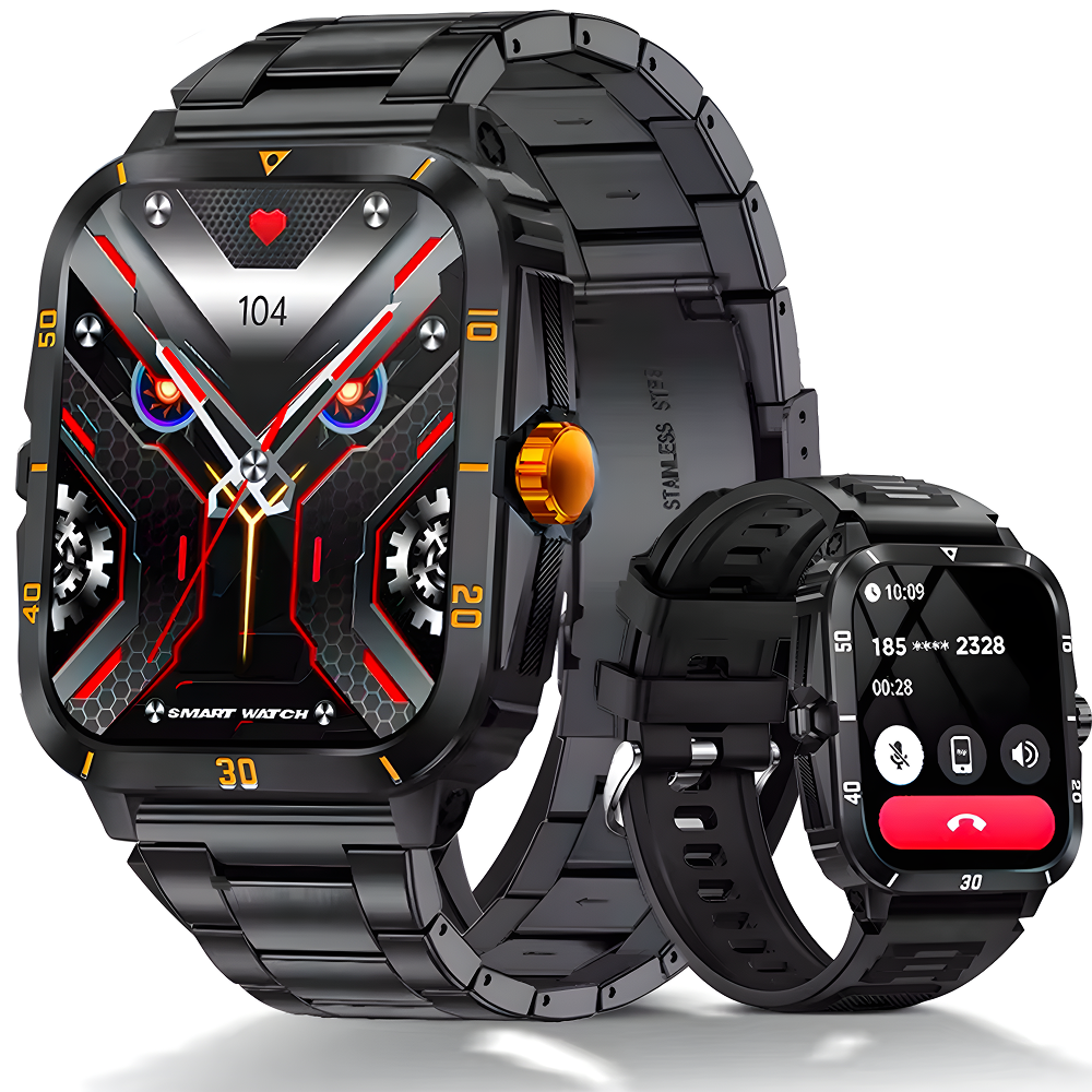 Смарт-годинник чоловічий ZPIMY 1.96" AMOLED дзвінки/фітнес/пульс/тиск 430 мАч iOS та Android