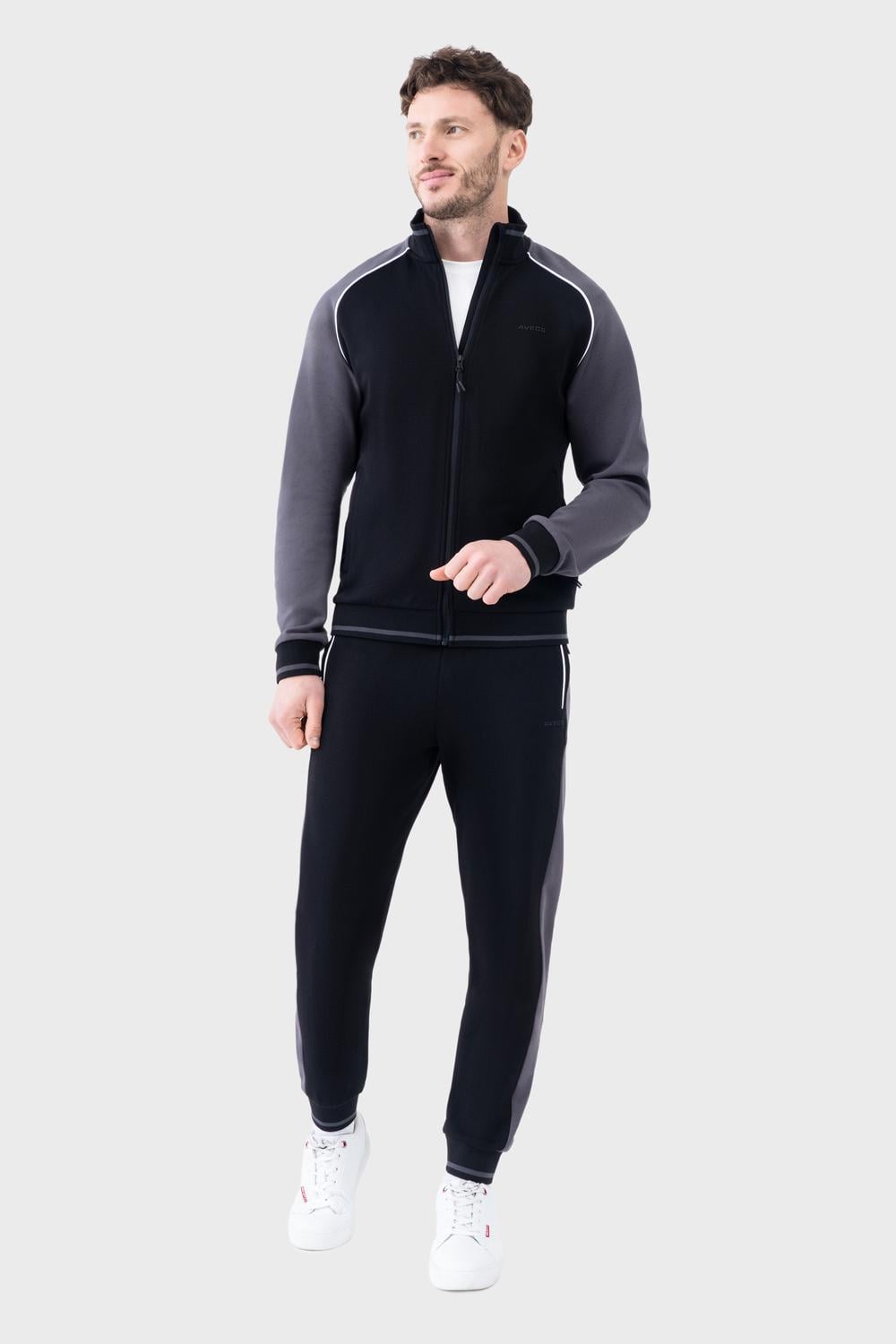 Спортивный костюм мужской Avecs Double Face трикотажный 4XL Черный (50603/1-4XL)