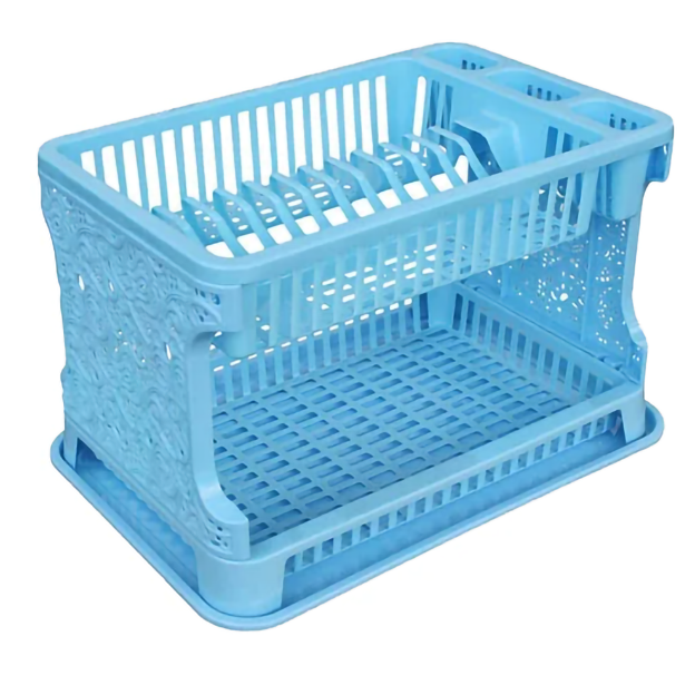 Сушилка для посуды Efe plastics двухъярусная ажурная Синий (MR12619)