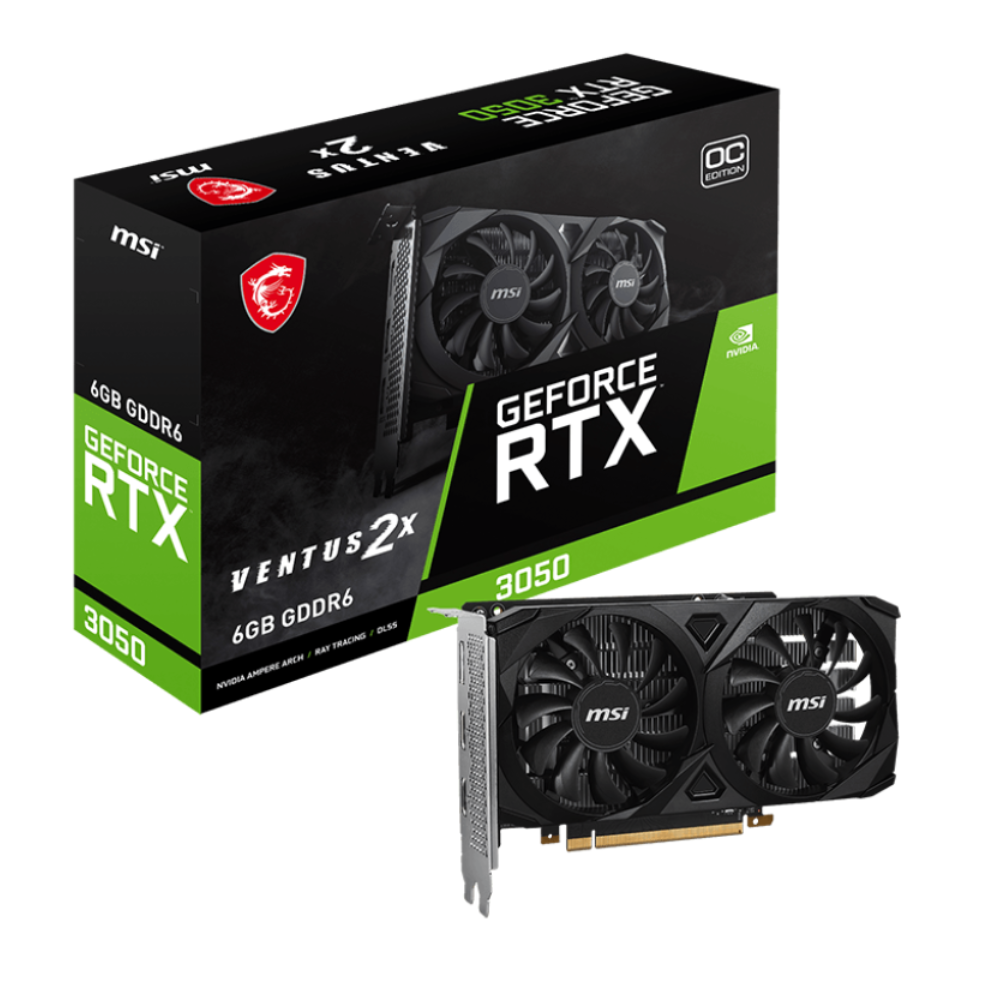 Відеокарта MSI NVIDIA RTX 3050 Ventus 2X OC 6 ГБ GDDR6/14000 МГц (RTX 3050 VENTUS 2X 6G OC) - фото 5 Відеокарта MSI NVIDIA RTX 3050 Ventus 2X OC 6 ГБ GDDR6/14000 МГц (RTX 3050 VENTUS 2X 6G OC) - фото 5