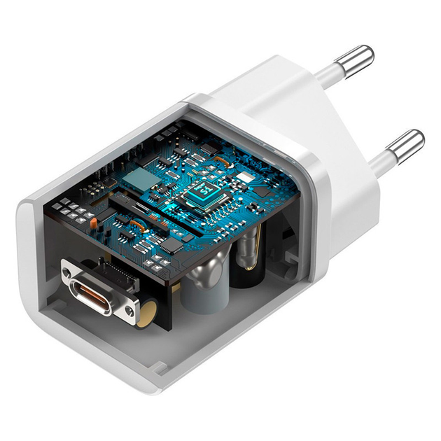 Зарядное устройство сетевое BASEUS Super Si 25W Quick Charger и кабель Type-C to Type-C 3A 1 м TZCCSUP-L02 White (28948208) - фото 6
