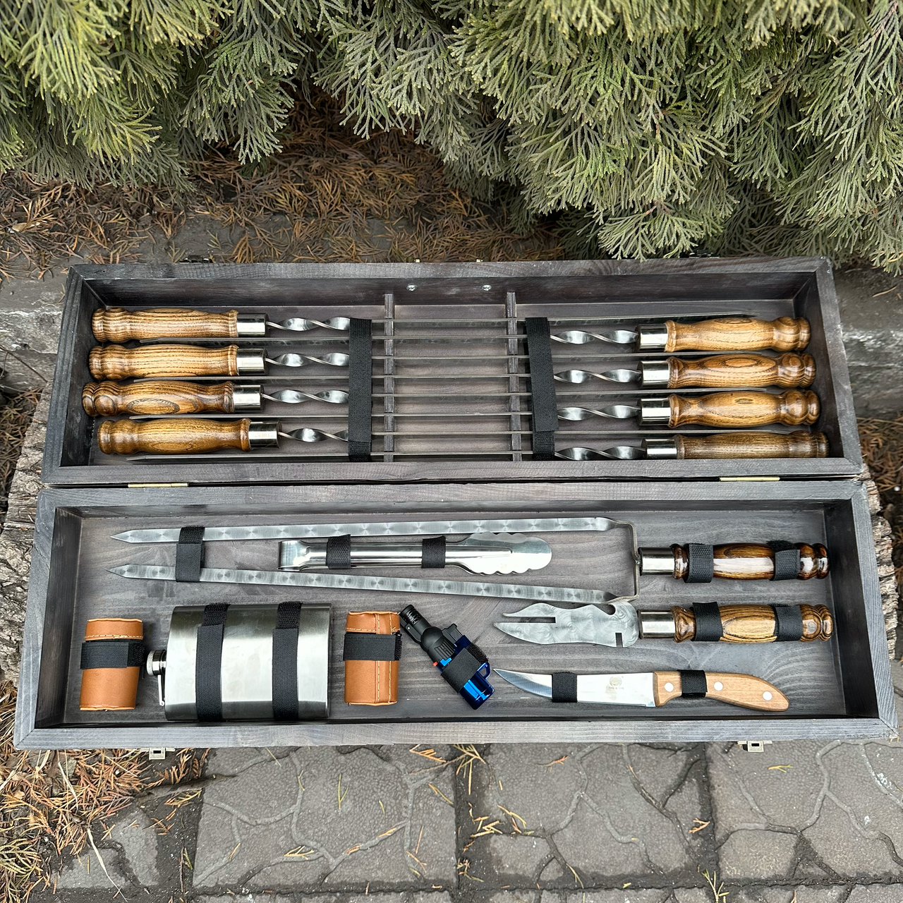 Набор подарочный для барбекю Mzavod Охотник Темно-коричневый (27728904) - фото 4 Набор подарочный для барбекю Mzavod Охотник Темно-коричневый (27728904) - фото 4