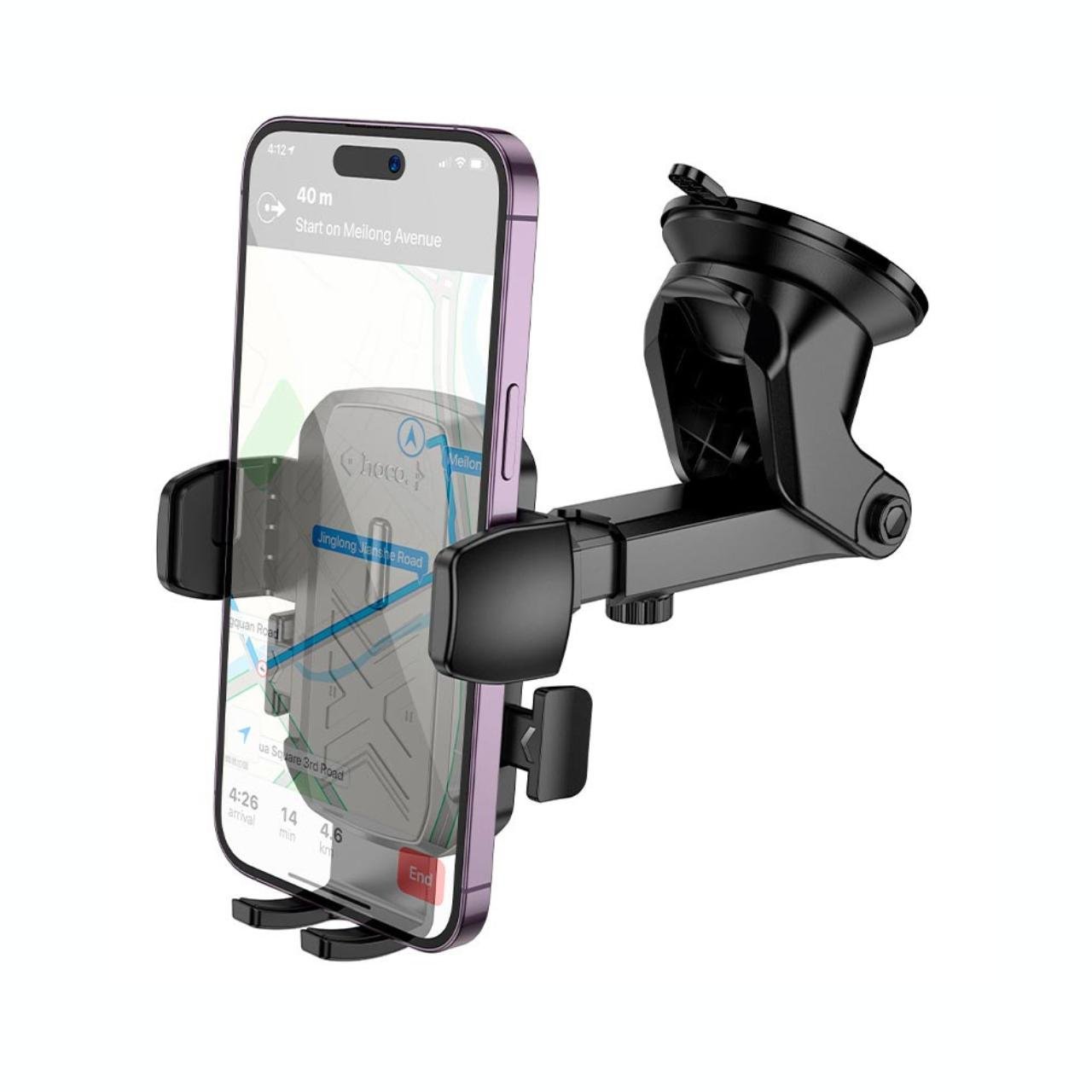 Держатель для телефона в автомобиль Hoco H65 с креплением на лобовое стекло и панель (29091048) - фото 3