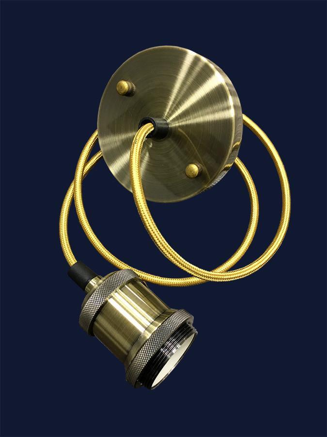 Підвісний світильник бронза із золотим текстильним шнуром без плафону Levistella AMP11005-1 - фото 2 Підвісний світильник бронза із золотим текстильним шнуром без плафону Levistella AMP11005-1 - фото 2